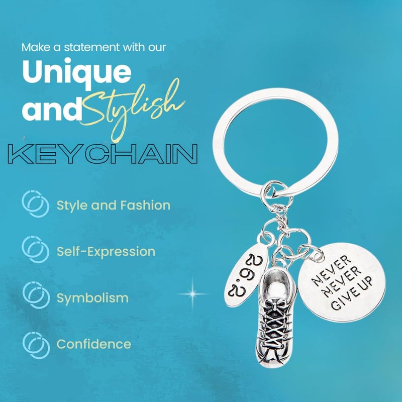 Infinity Collection Marathon Gifts - Never Give Up Runner Keychain, Running Jewelry, Marathon Jewelry, 26.2 Keychain - Image 4